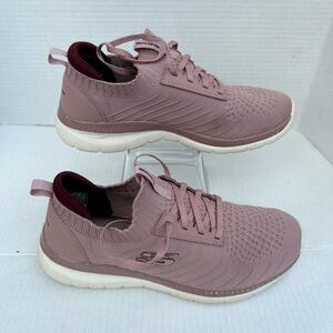 Skechers Women’s Memory Foam Bountiful Mauve Knit Sneakers Shoes - Size 8